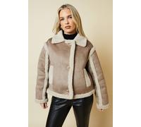 Womens Petite Cropped Aviator Taupe 8