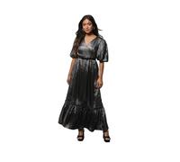 Dorothy Perkins Women's Petite DP Luxe Metallic Puff Sleeve Tiered Maxi Dress in Silver | Size: 12 Dorothy Perkins Silver 12