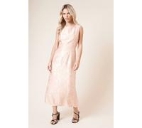 Dorothy Perkins Petite Dp Luxe Satin Bow Print Midi Dress In Pink pink 16