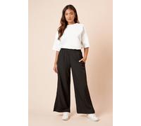 Dorothy Perkins Petite Elasticated Waist Straight Leg Trouser In Black black 16