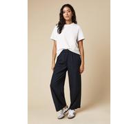 Petite Elasticated Waist Straight Leg Trouser Dorothy Perkins Navy 8