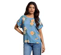 Dorothy Perkins Petite Floral Printed Roll Sleeve Blouse, 12, Floral