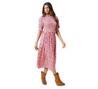 Dorothy Perkins Women's Petite Floral Shirred Bodice Puff Sleeve Midi Dress in Pink | Size: 14 Dorothy Perkins Pink 14