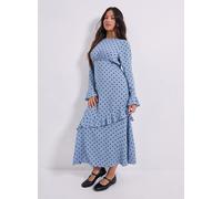 DOROTHY PERKINS Petite Frill Sleeve Ruffle Detail Printed Midi Dress 14