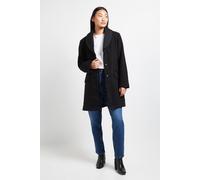 Dorothy Perkins Petite Funnel Collar Single Breasted Midi Coat In Black black 6