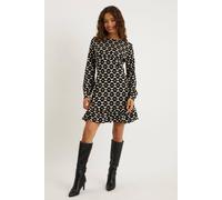 Dorothy Perkins Petite Geo Frill Hem Mini Dress geo 8