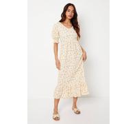 Dorothy Perkins Women's Petite Ivory Ditsy Tiered Jersey Midi Dress | Size: 16 Dorothy Perkins Ivory 16