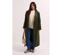 Dorothy Perkins Petite Longline Belted Coat In Green green 16