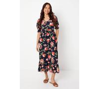 Dorothy Perkins Petite Navy Floral Tiered Jersey Midi Dress navy 8