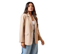 Dorothy Perkins Women's Petite Oversized Single Breasted Blazer in Camel | Size: 14 Dorothy Perkins Camel 14