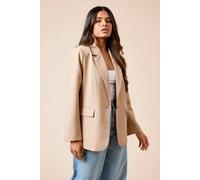 Dorothy Perkins Petite Oversized Single Breasted Blazer In Camel camel