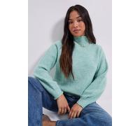 Dorothy Perkins Petite Pearl Neck Detail Jumper In Sage sage XL