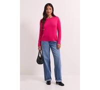 Dorothy Perkins Women's Petite Pink Crew Neck Button Cuff Jumper | Size: Large