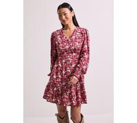 DOROTHY PERKINS Petite Pink Ditsy Frill Detail Tiered Smock Printed Mini Dress 12