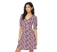 Dorothy Perkins Petite Pink Ditsy Short Sleeve Jersey Mini Dress, 6, Pink
