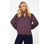 Dorothy Perkins Petite Pink Geo Keyhole Blouse geo 6
