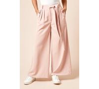 Dorothy Perkins Petite Pleated Belted Wide Leg Trouser In Blush blush 12