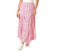 Dorothy Perkins Petite Printed Tiered Maxi Jersey Skirt, 14, Pink