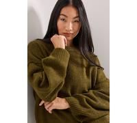 Petite Relaxed Crew Jumper Dorothy Perkins Khaki S