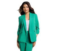 Dorothy Perkins Women's Petite Ruched Sleeve Blazer in Green | Size: 10 Dorothy Perkins Green 10