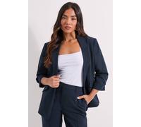 Dorothy Perkins Petite Ruched Sleeve Blazer In Navy navy 6