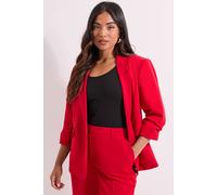 Dorothy Perkins Women's Petite Ruched Sleeve Blazer in Red | Size: 14