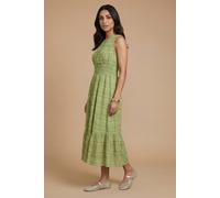 Dorothy Perkins Women's Petite Shaped Shirred Bodice Midi Dress in Sage | Size: 18 Dorothy Perkins Sage 18
