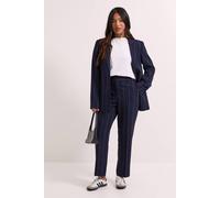 Dorothy Perkins Women's Petite Stripe Ankle Grazer Trouser in Navy | Size: 16 Dorothy Perkins Navy 16