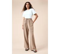 Dorothy Perkins Petite Tie Waist Woven Trouser, 12, Taupe