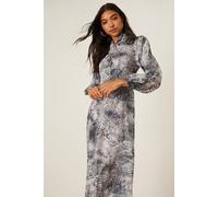 Dorothy Perkins Petite Twist Neck Snake Print Midi Dress snake 10
