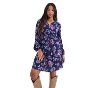 Dorothy Perkins Petite V Neck Smock Blouson Sleeve Printed Mini Dress, 8, Floral