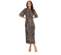 Dorothy Perkins Women's Petite Velvet Sequin Midi Dress in Bronze | Size: 10 Dorothy Perkins Bronze 10