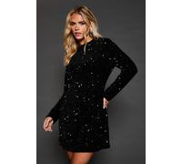 Dorothy Perkins Women's Petite Velvet Sequin Mini Dress in Green | Size: 10