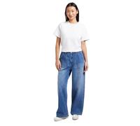 Dorothy Perkins Petite Wide Leg High Waist Denim Jeans, 16, Mid Wash