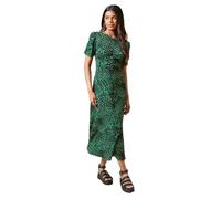 Petite Animal Ruched Sleeve Jersey Midi Dress Dorothy Perkins Animal 10