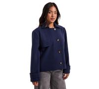 Womens Petite Short Trench Coat Navy 10