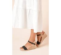 Dorothy Perkins Petra Woven Front High Espadrille Wedge Sandals In Black black 7