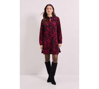 Dorothy Perkins Pink Floral Tie Neck Tiered Smock Jersey Mini Dress pink