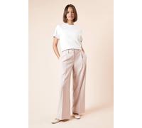 Dorothy Perkins Pinstripe Wide Leg Trouser In Pink pink 14