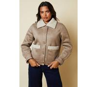 Womens Pocket Aviator Jacket Taupe 6