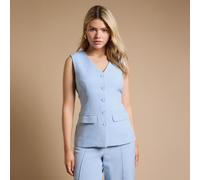 Dorothy Perkins Pocket Detail Longline Button Up Waistcoat PALE BLUE SIZE 10