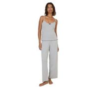 Dorothy Perkins Women's Pointelle Jersey PJ Set in Grey | Size: XL Dorothy Perkins Grey XL