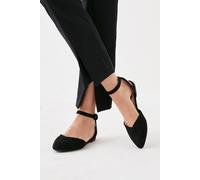 Dorothy Perkins Poppy Pointed Ankle Strap Ballet Pumps In Black black