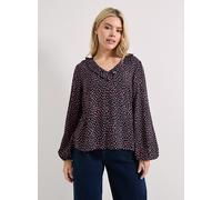 DOROTHY PERKINS Purple Spot Collar Detail Tie Sleeve Printed Blouse 10