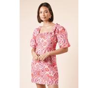 Dorothy Perkins Red Geo Frill Front Tie Back Mini Dress red 12