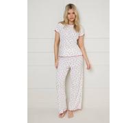 Dorothy Perkins Red Heart Pointelle Jersey Trouser Set red