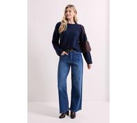 Dorothy Perkins Women's Relaxed Crew Jumper in Navy | Size: Small Dorothy Perkins Navy S