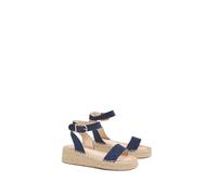 Dorothy Perkins Riva Faux Suede Strap Medium Espadrille Wedge Sandals, 3, Navy