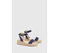 Dorothy Perkins Riva Faux Suede Strap Medium Espadrille Wedge Sandals In Navy navy