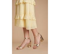 Dorothy Perkins Rory Block Heel 2 Part Faux Leather Sandals In Gold gold